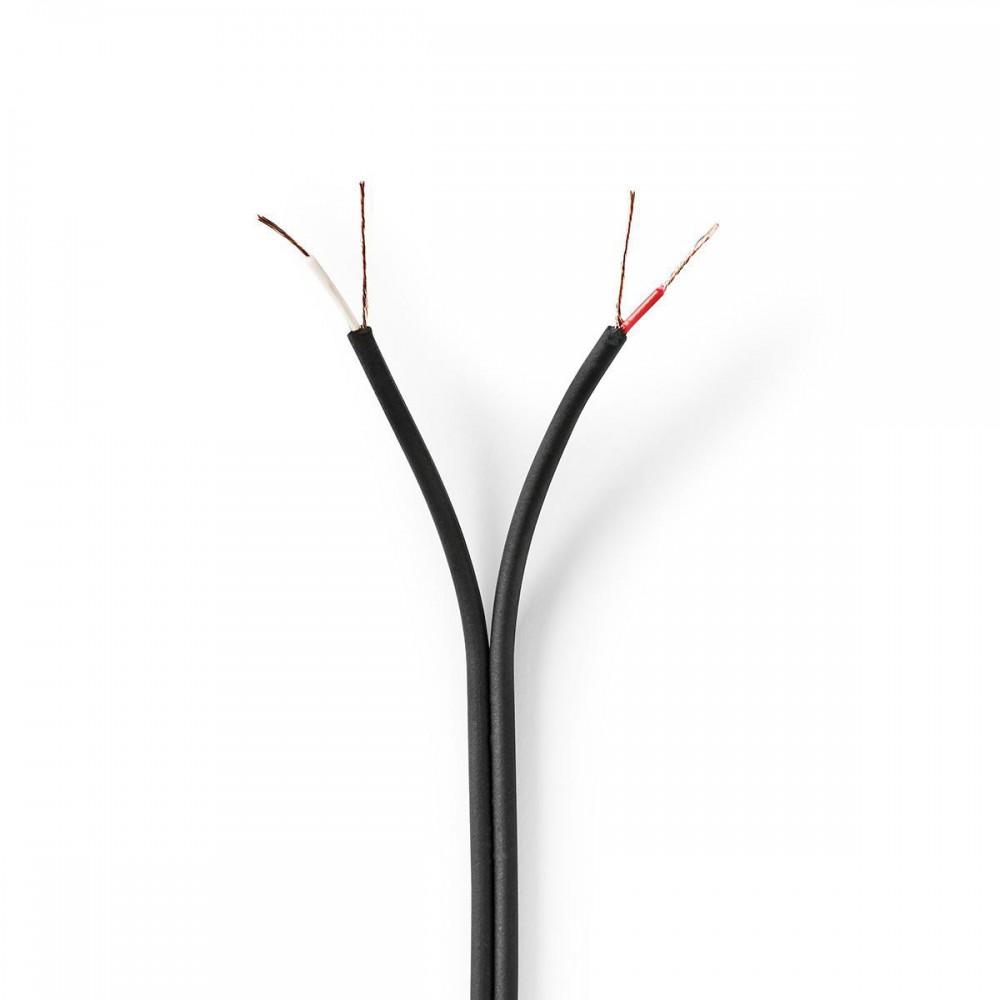 audio kábel | 2x 0.12 mm² | CCA | 100.0 m | Kerek | PVC | Fekete | Zsugor csomagolás