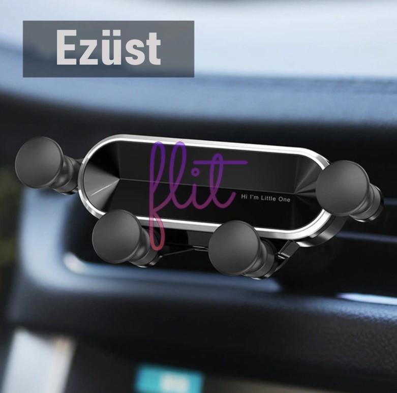 Autós telefontartó szellőzőrácsra- Gravitációs (nyújtott kialakítás) - Ezüst