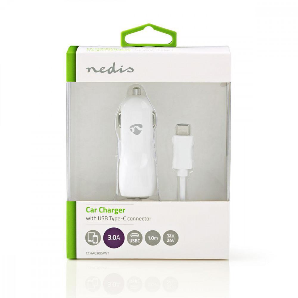 Autós Töltő | 1x 3.0 A | Kimenő csatlakozók száma: 1 | USB-C™ (Rögzített) Kábel | 1.00 m | 15 W | Single Voltage Output