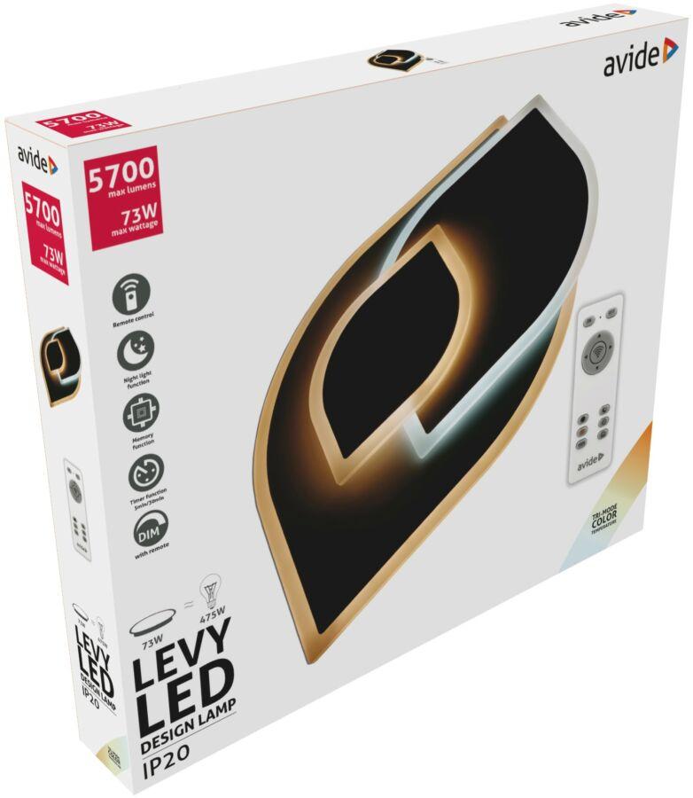 Avide Design Mennyezeti Lámpa Levy 73W RF Távirányítóval (LED, színhőmérséklet állítható, dimmelhető)