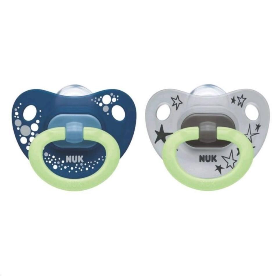Baba cumi  NUK Happy Nights 6-18h 2 db/BOX fiú 6-18 m Kék
