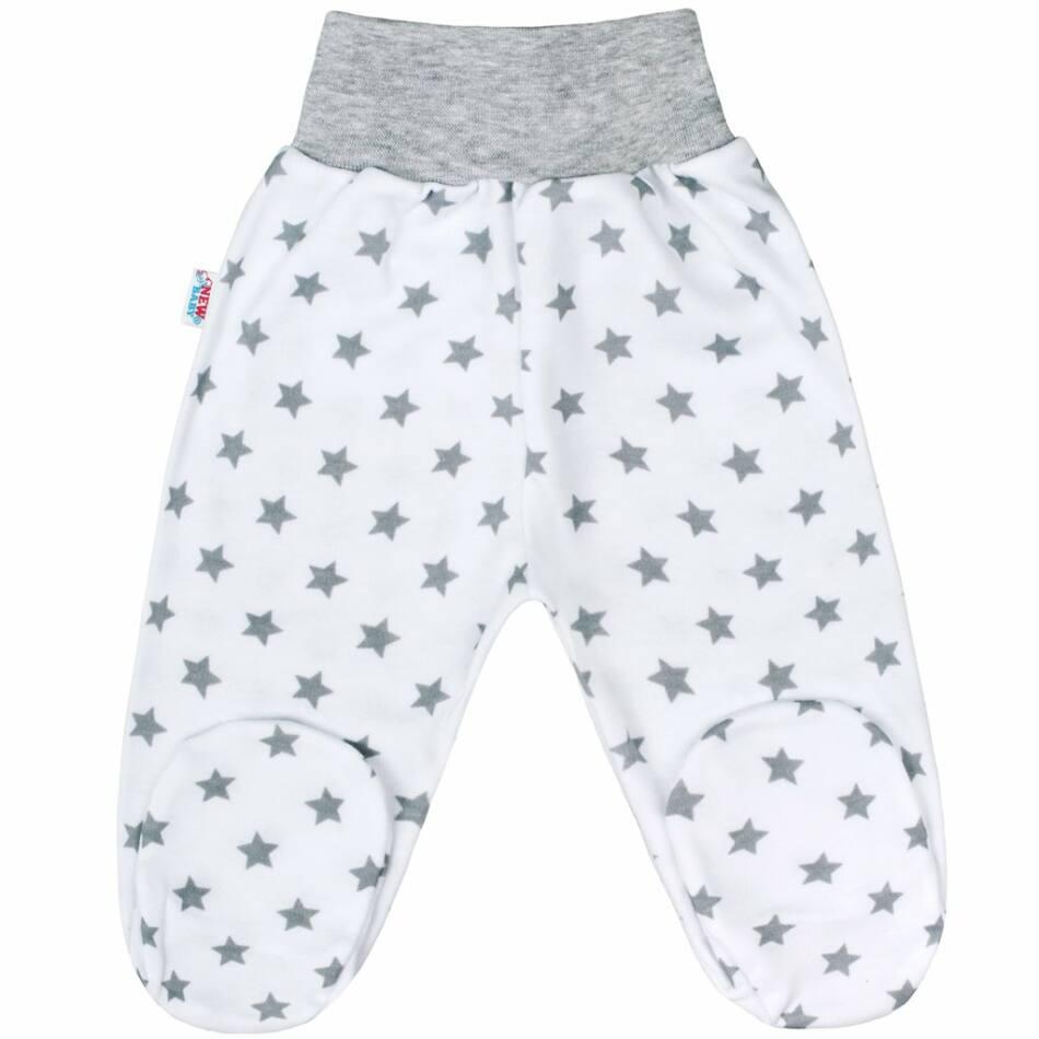 Baba lábfejes nadrág New Baby Classic II szürke csillagokkal 50 Szürke