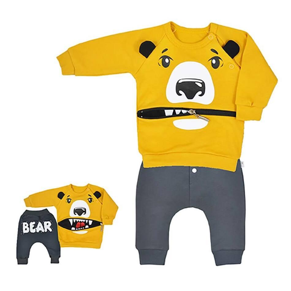 Baba melegítő nadrág és pulóver Koala Surprise mustárszín 86 (12-18 h) Sárga