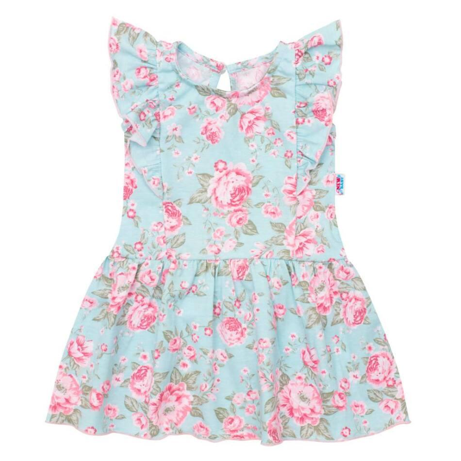 Baba nyári pamut ruha New Baby Roses 80 (9-12 h) Türkiz