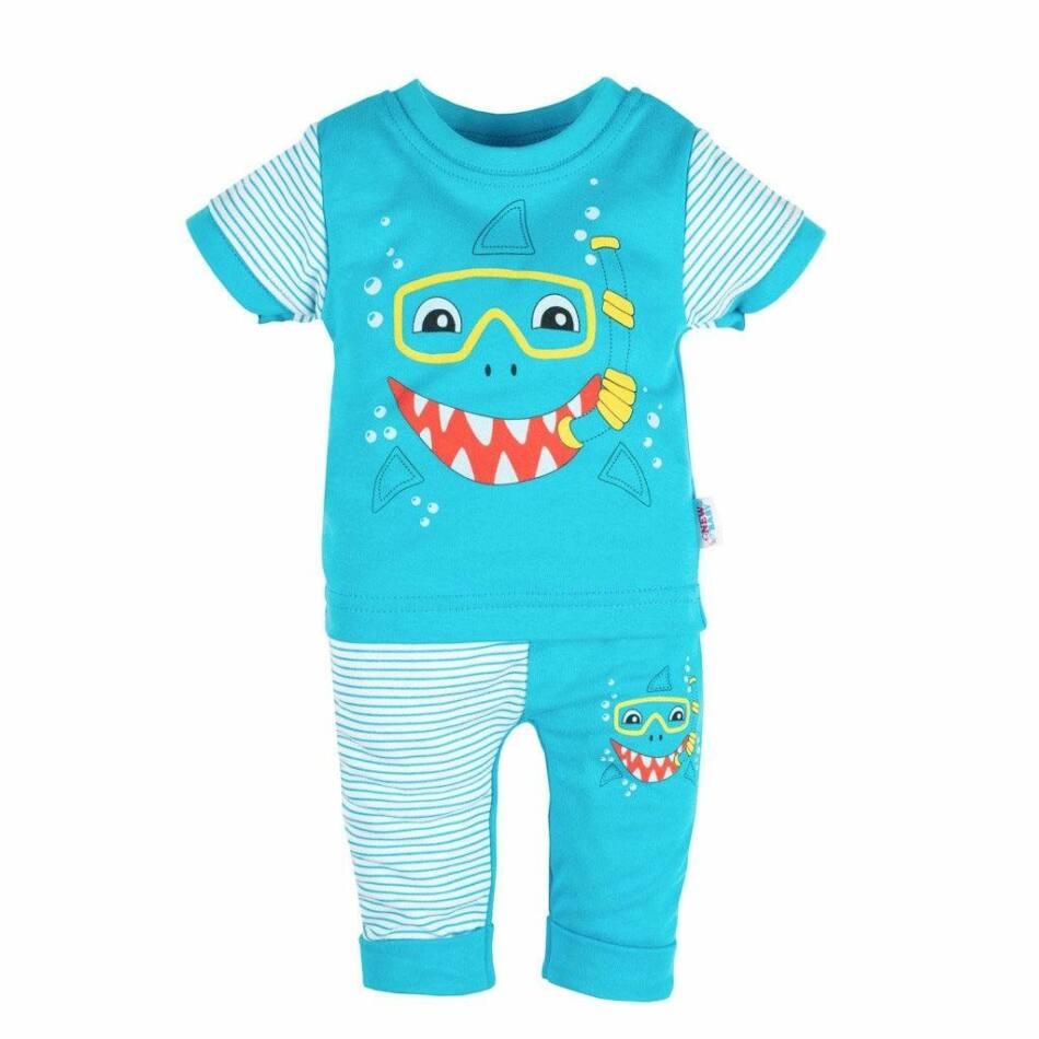 Baba rüvid ujjú póló és szabadidő nadrág New Baby Shark 68 (4-6 h) Türkiz