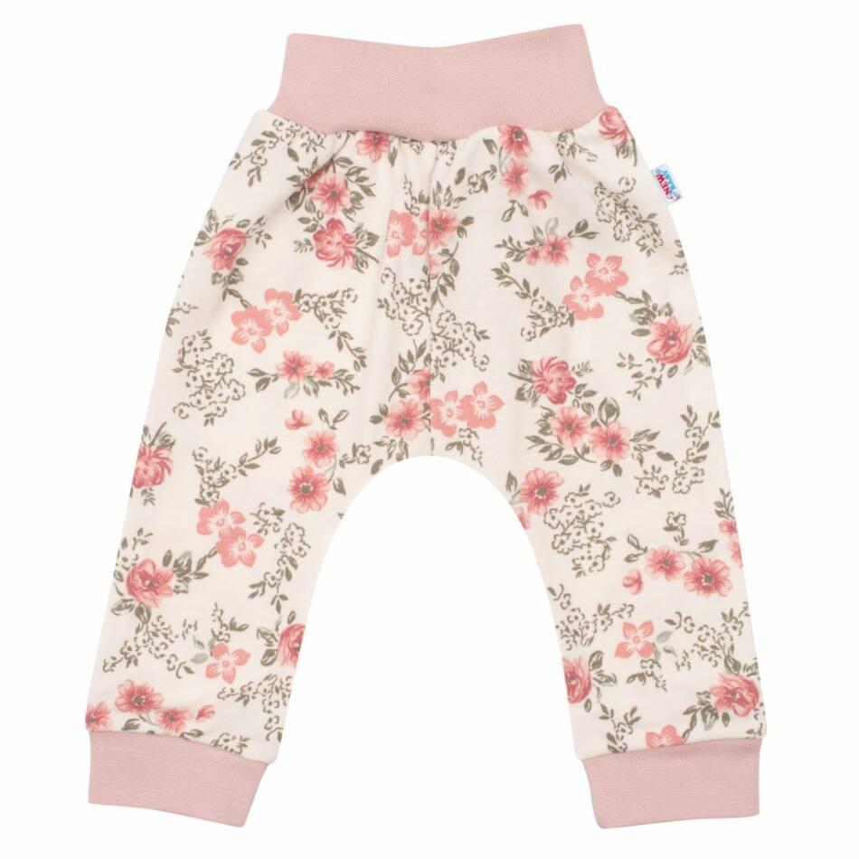 Baba szabadidő nadrág New Baby Flowers rózsaszín 74 (6-9 h) Rózsaszín