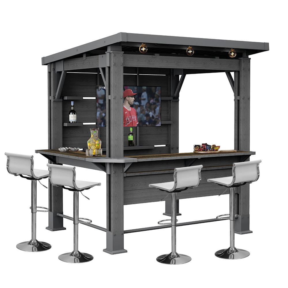 Bar gazebo műanyag kerti pavilon grafit