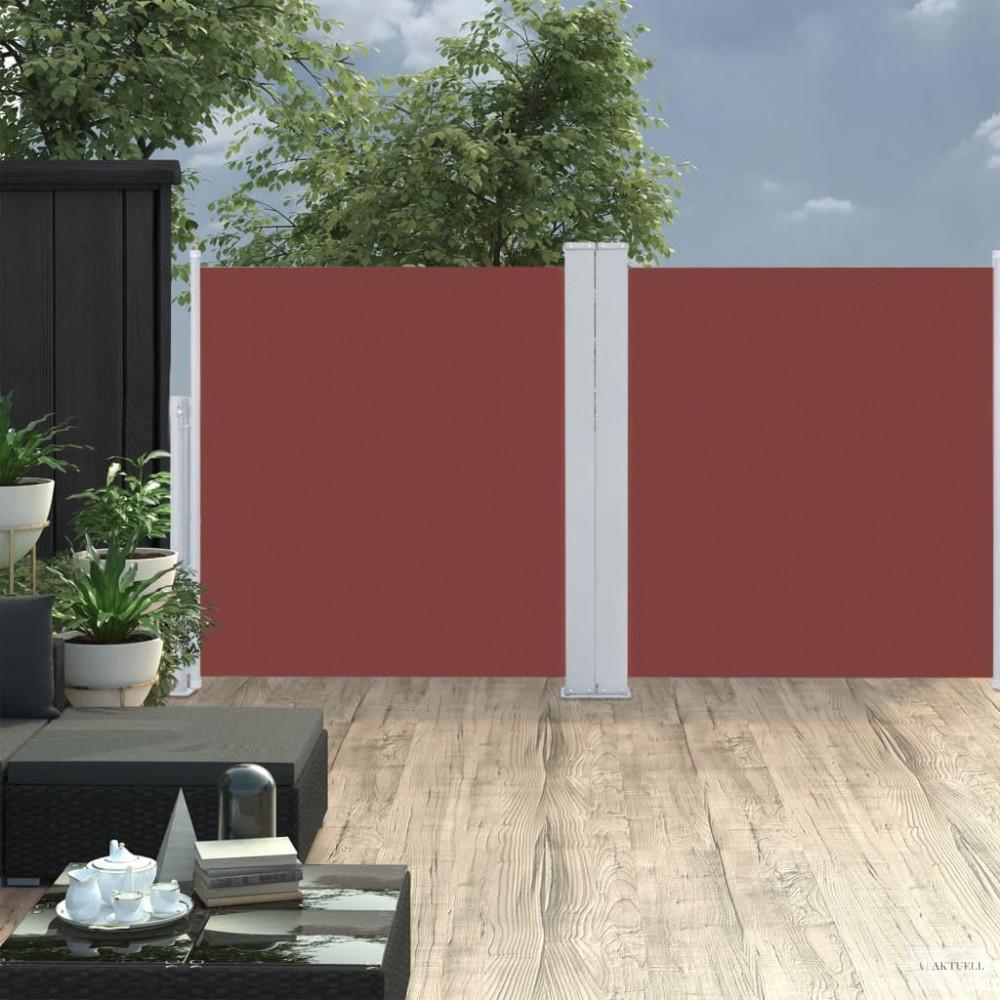 Barna behúzható oldalsó napellenző 117 x 600 cm