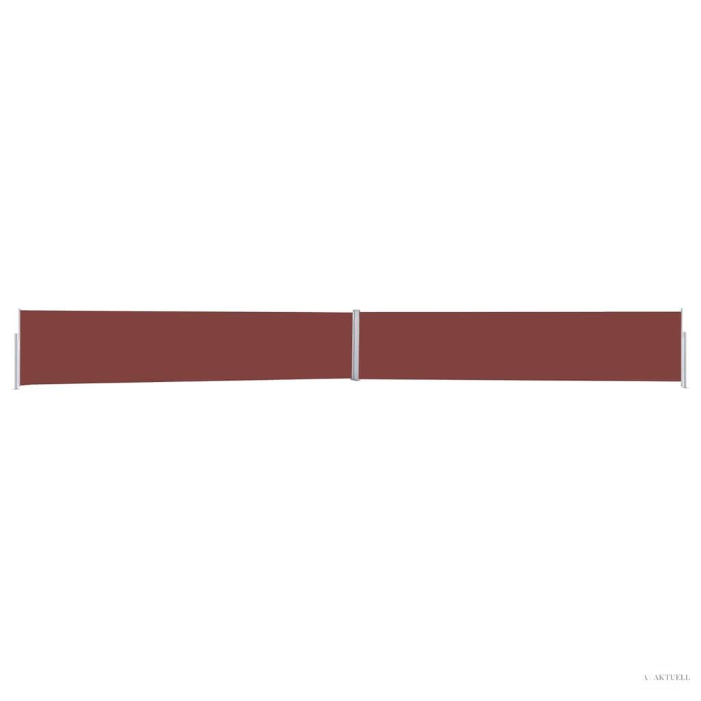 Barna behúzható oldalsó napellenző 140x1200 cm
