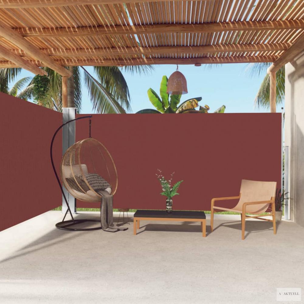 Barna behúzható oldalsó napellenző 180 x 600 cm
