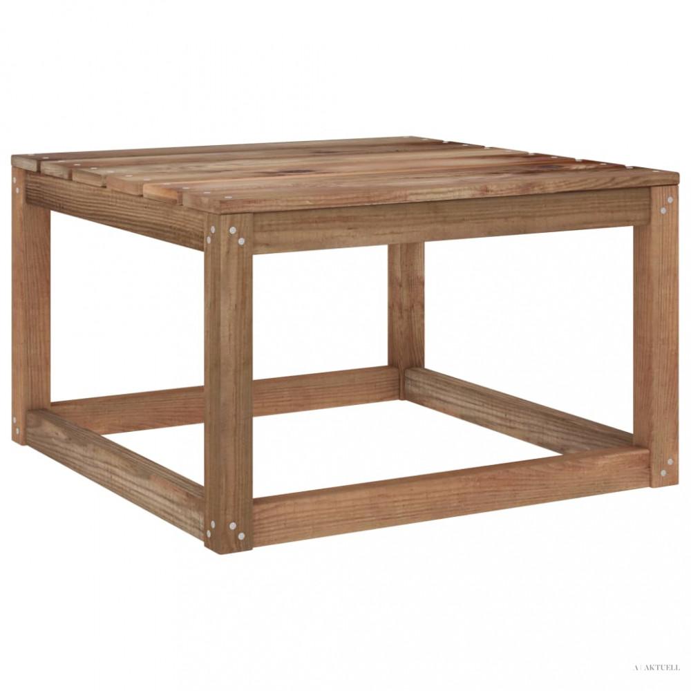 Barna kerti impregnált fenyőfa raklapasztal 60 x 60 x 36,5 cm
