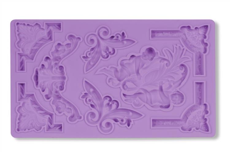 Barokk szegélydíszek angyalokkal szilikon fondant formázó