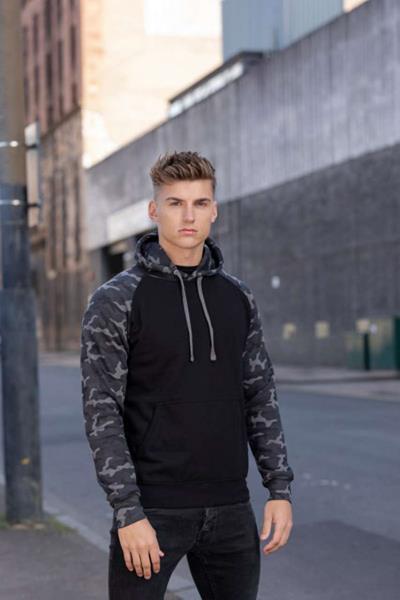 Baseball kapucnis pulóver unisex - L - Jet Black/Sapphire Blue