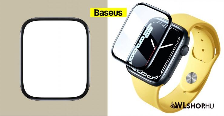 Baseus 45mm Apple Watch 7-es teljes képernyős üvegfólia - Fekete