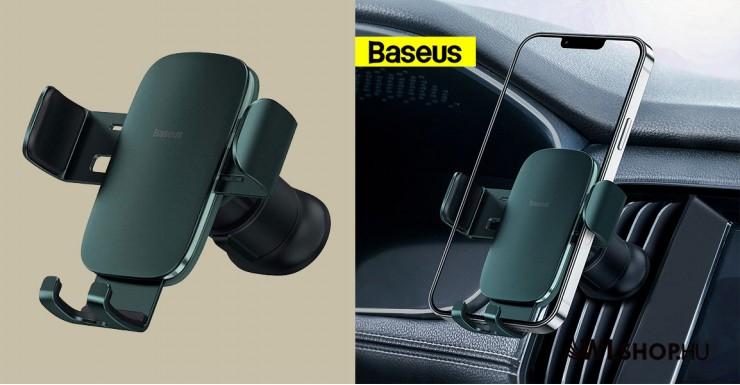  Baseus Metal Age II autós telefontartó szellőzőrácsra - Zöld 
