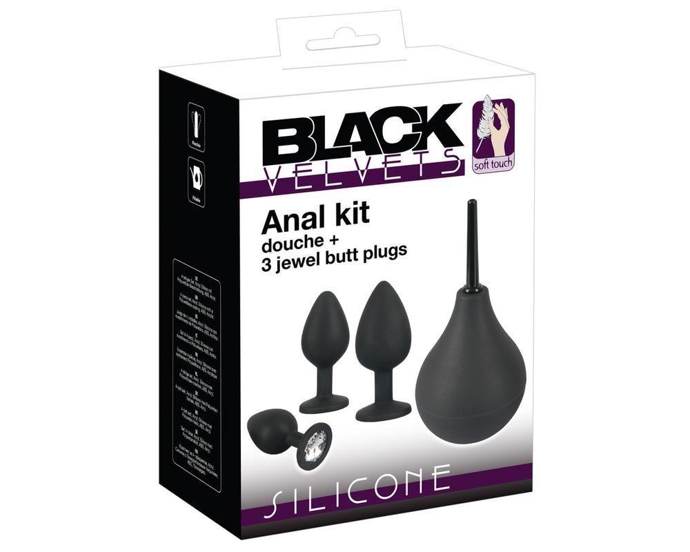 Black Velvet - anál plug szett (4 részes) - fekete