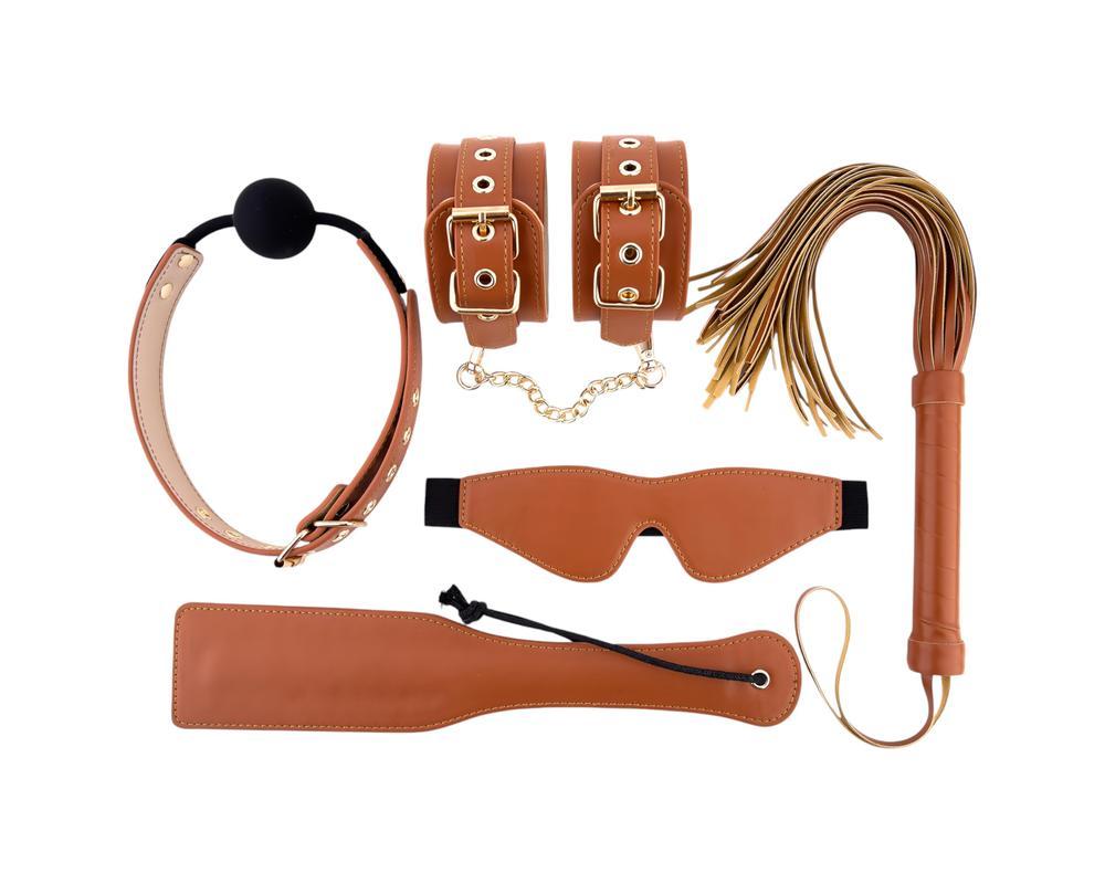 Blaze Elite - BDSM szett - 5 részes (konyak)