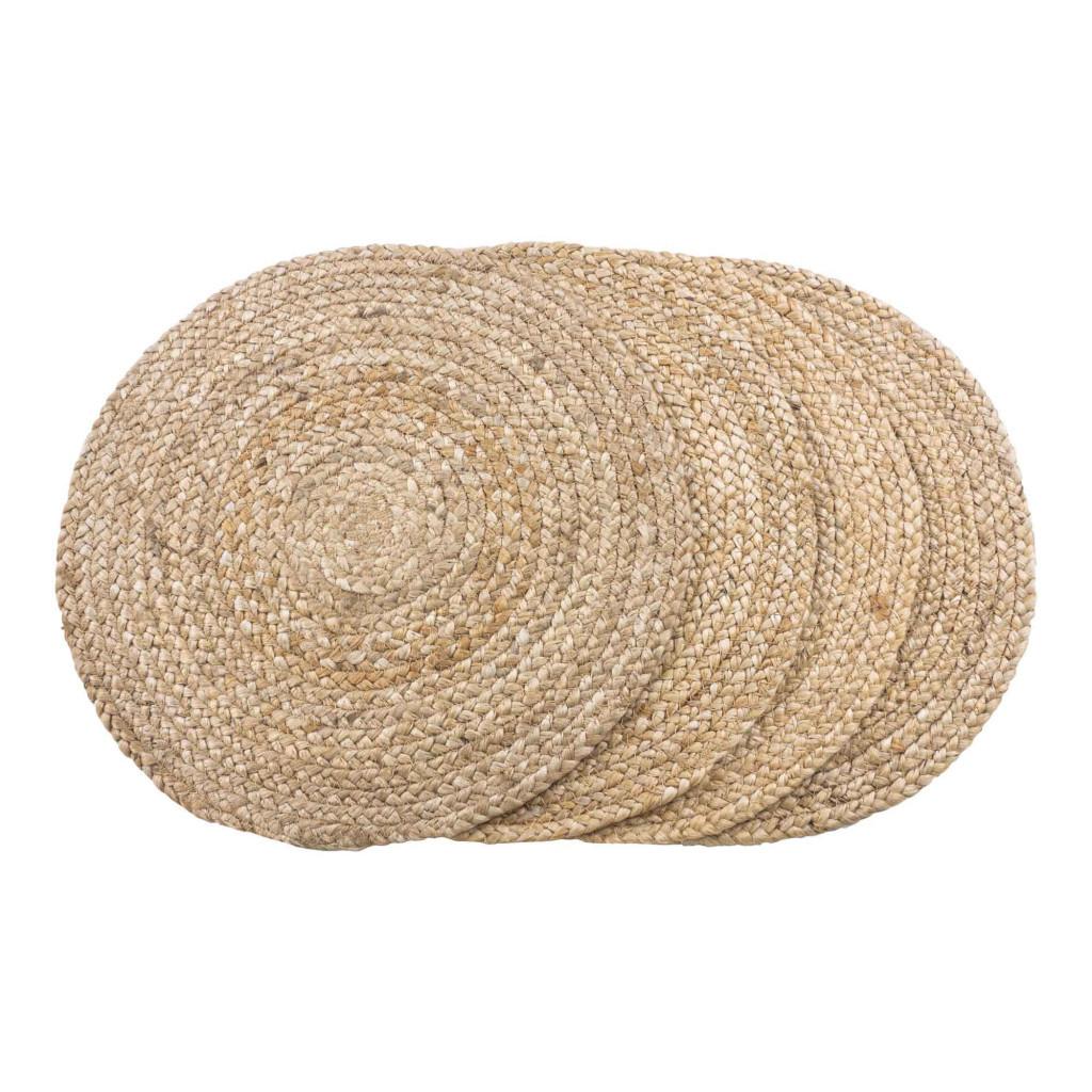 Bombay asztali alátét, jutafonat, natúr, kerek 38 cm 4 db