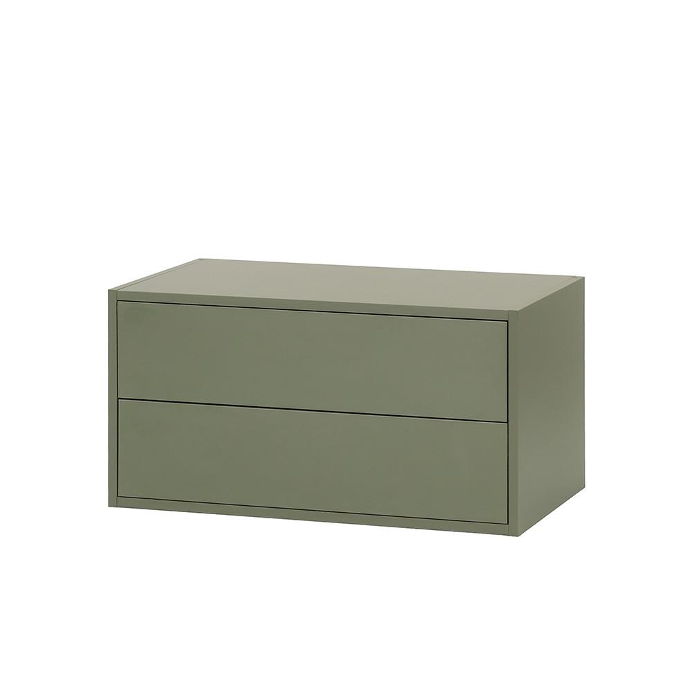 Boxie 2 fiókos fali szekrény 40x80x37 cm zöld