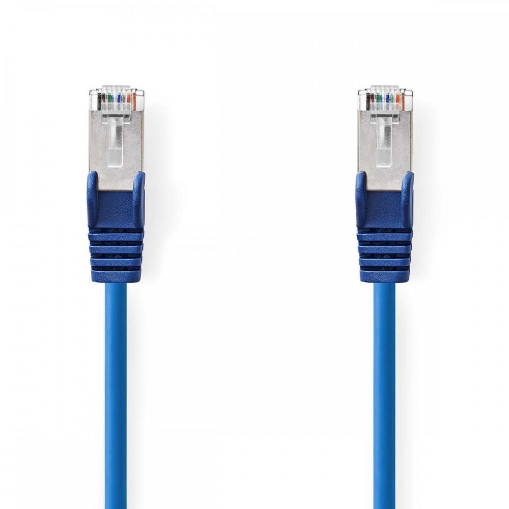 Cat 5e kábel | SF/UTP | RJ45 Dugasz | RJ45 Dugasz | 1.50 m | Kerek | PVC | Kék | Boríték