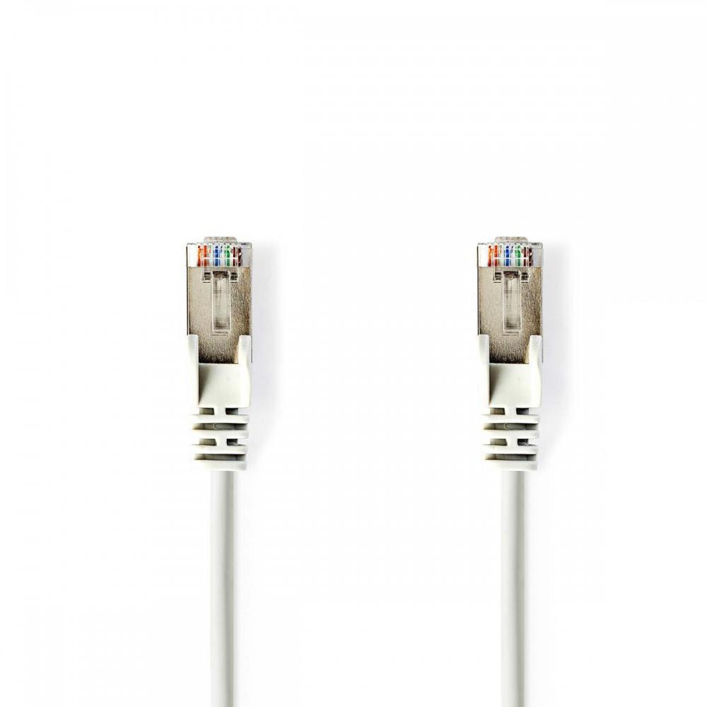 Cat 5e kábel | SF/UTP | RJ45 Dugasz | RJ45 Dugasz | 3.00 m | Kerek | PVC | Fehér | Boríték