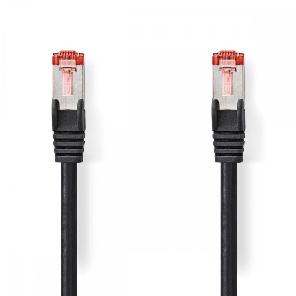 Cat 6 kábel | RJ45 Dugasz | RJ45 Dugasz | S/FTP | 0.15 m | Kerek | LSZH | Fekete | Boríték