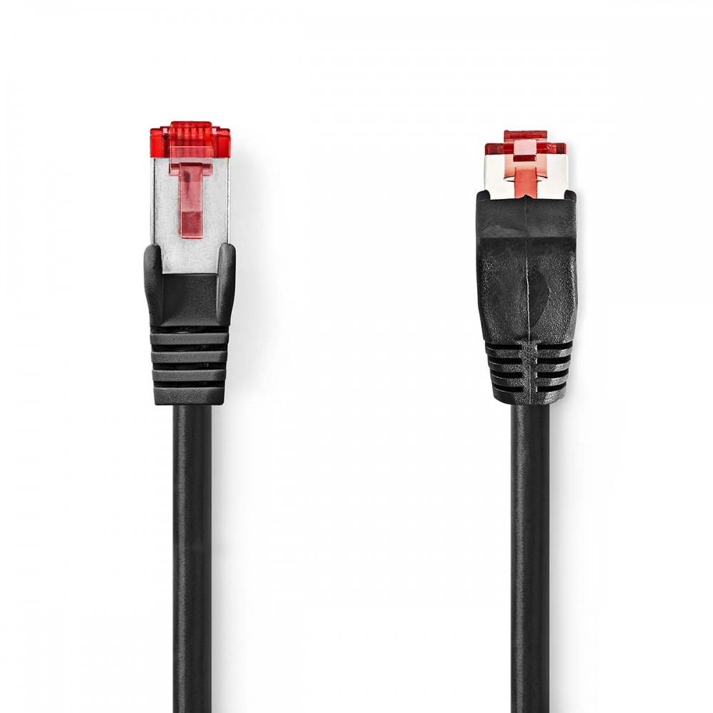Cat 6 kábel | RJ45 Dugasz | RJ45 Dugasz | SF/UTP | 5.00 m | Kerek | LSZH / PVC | Fekete | Műanyag Zacskó