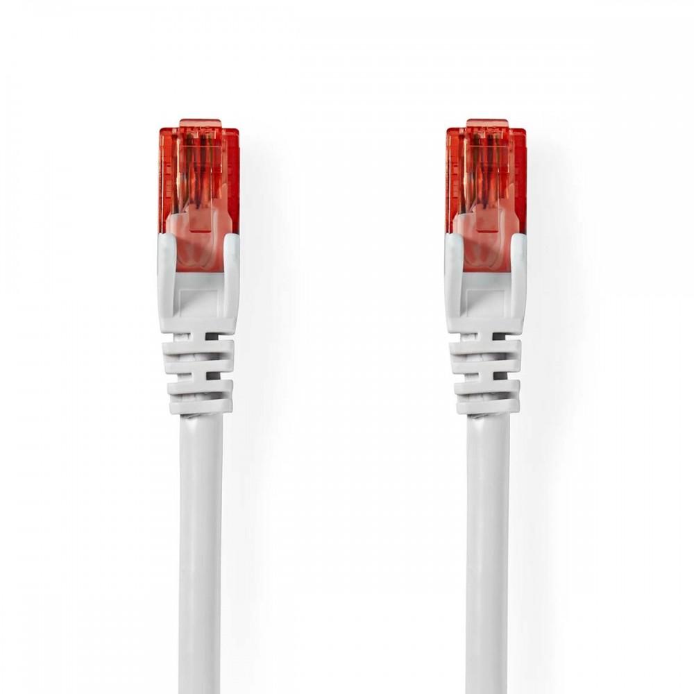 Cat 6 kábel | RJ45 Dugasz | RJ45 Dugasz | U/UTP | 0.50 m | Kerek | PVC | Fehér | Boríték