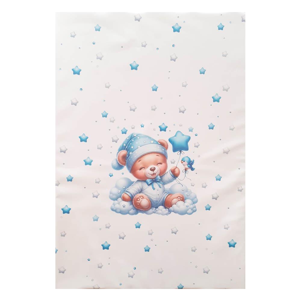 Color pelenkázó lap sík 70x50cm Maci fiú kék