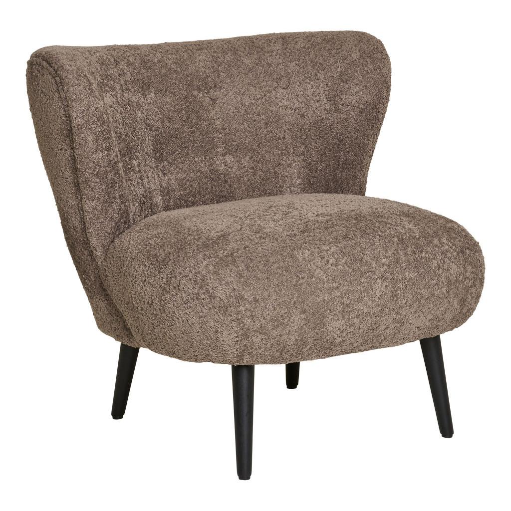 Covelo fotel, bouclé, barna-fekete