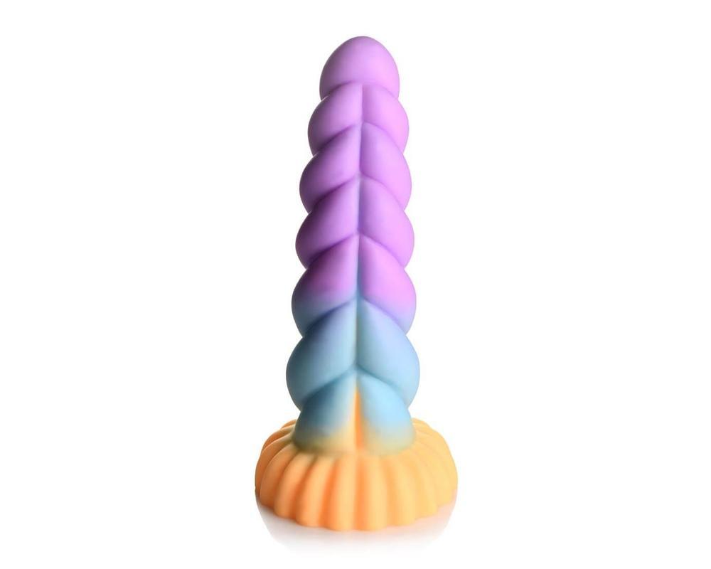 Creature Cocks Mystique - unikornis dildó - 21cm (lila-sárga)
