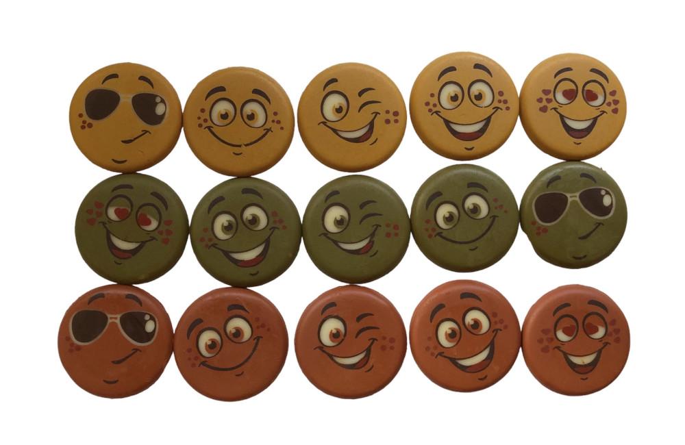 Csoki dísz - Smiley (vegyes) 15db