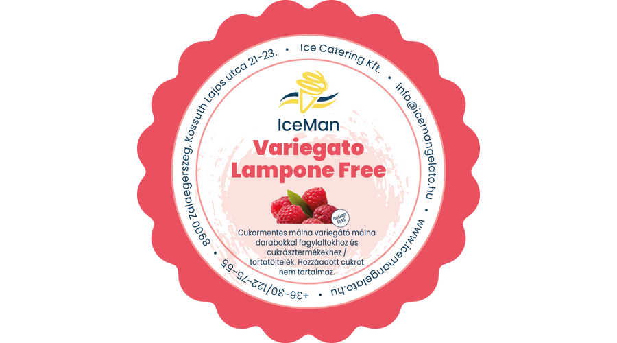 Cukormentes málna variegato paszta IceMan 200 g