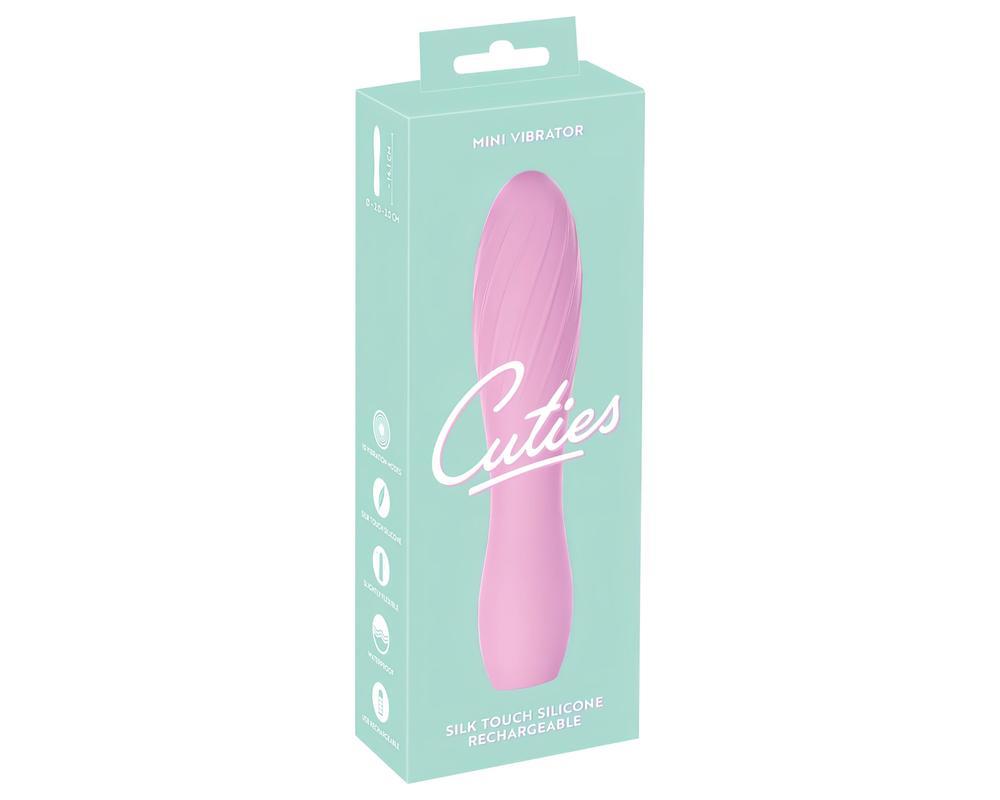 Cuties Mini 3 - akkus, vízálló, bordázott vibrátor (pink)
