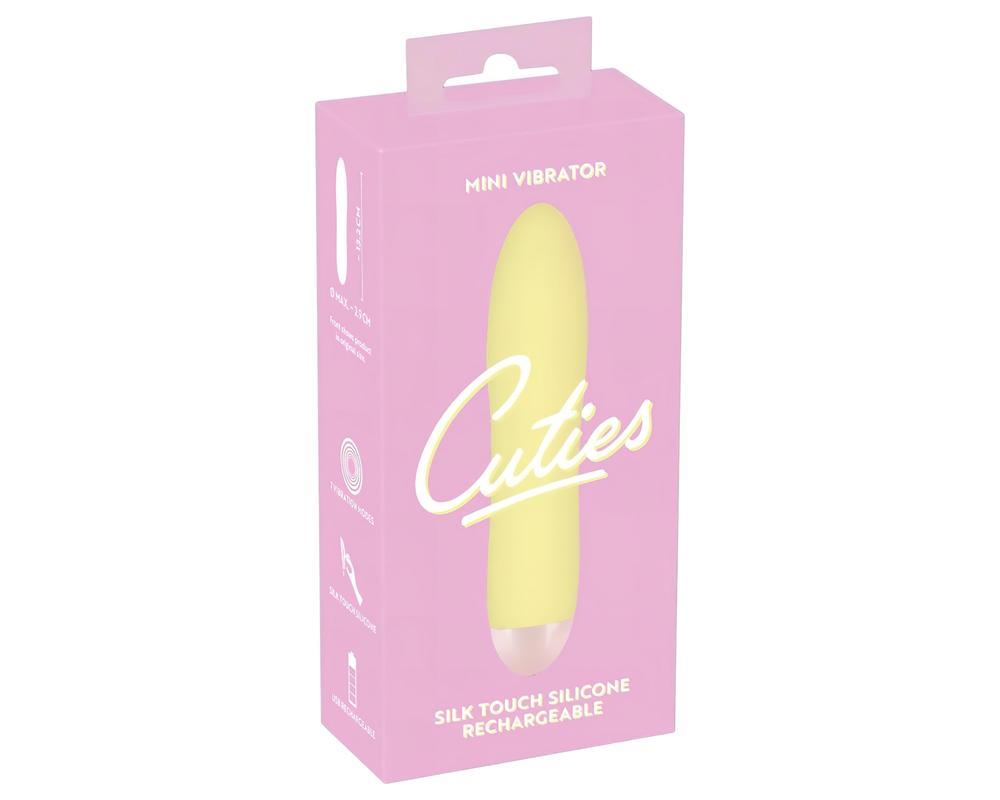 Cuties Mini Yellow - akkus, szilikon rúdvibrátor (sárga)