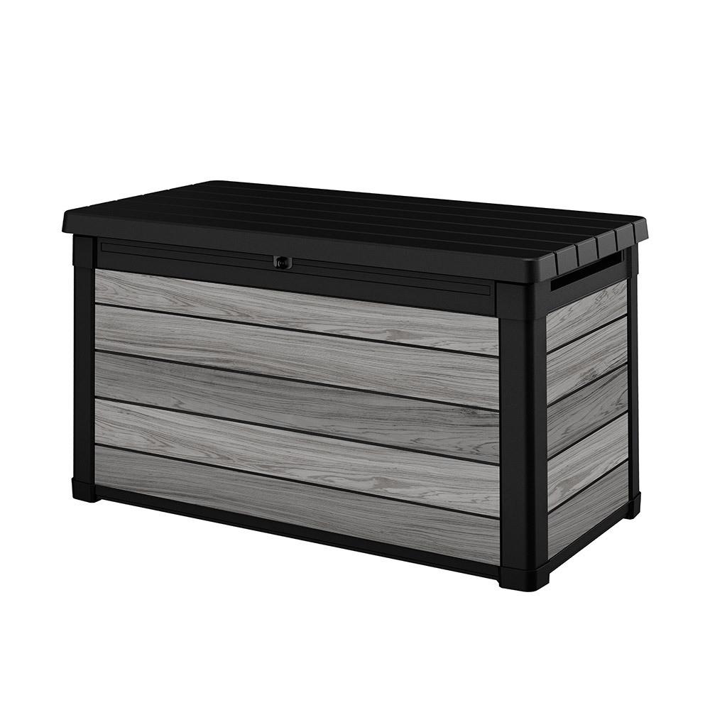 Decocoat műanyag kerti lád 380 l viharszürke