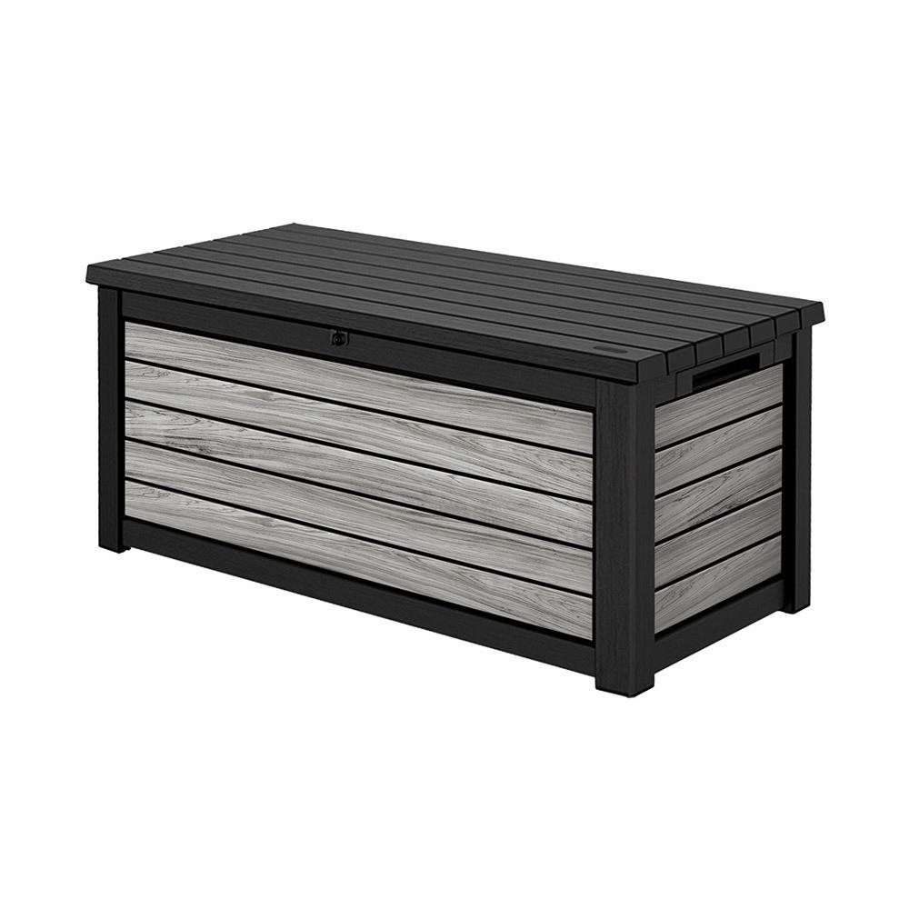 Decocoat műanyag kerti láda 630 l viharszürke