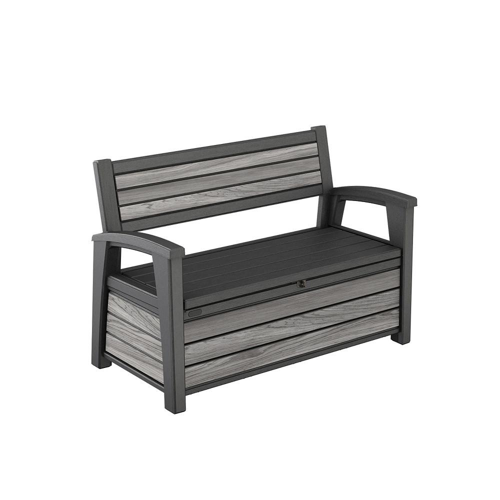 Decocoat műanyag kerti pad/tároló 227 L viharszürke