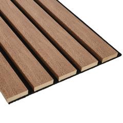 Decowall - Fa hatású, hangszigetelő lamella falburkolat, filc hátlappal (260 cm x 30 cm x 1.7 cm) - bronz tölgy