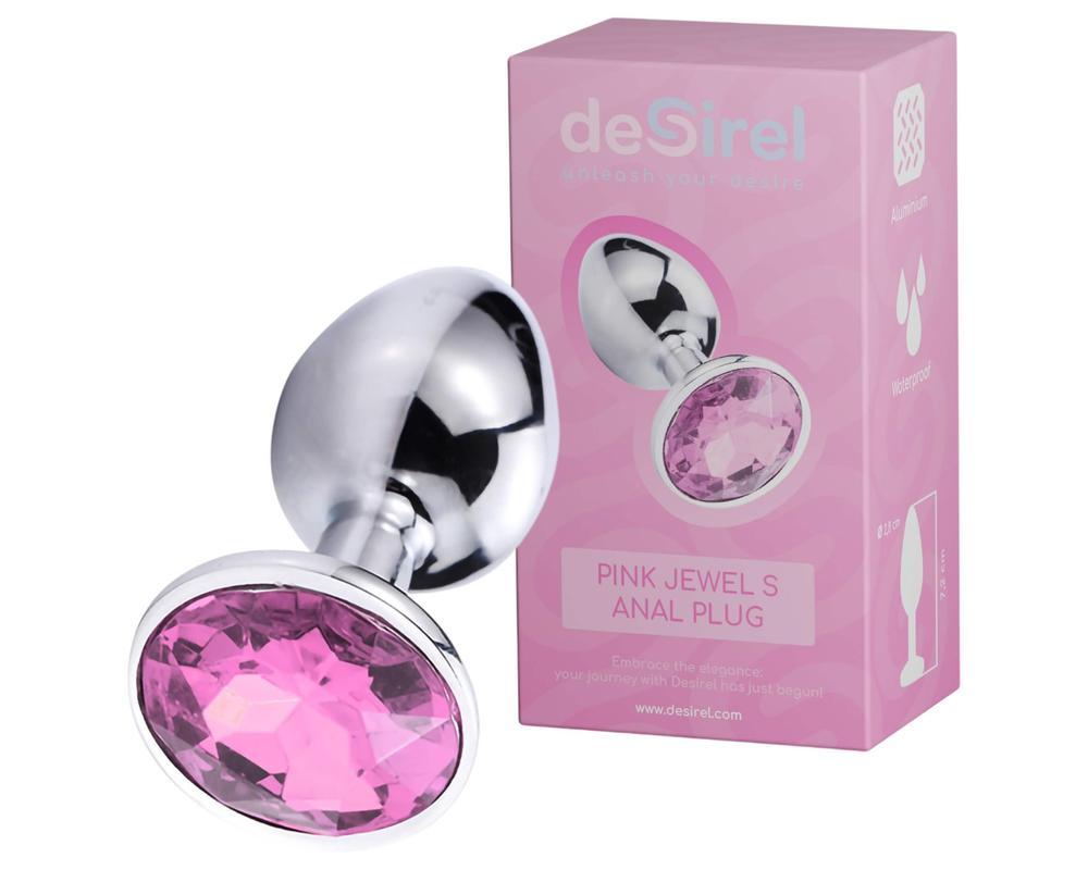 Desirel Pink Jewel S - anál plug (ezüst-pink)