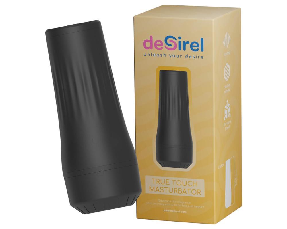 Desirel True Touch - élethű vibrációs műpunci (natúr-fekete)
