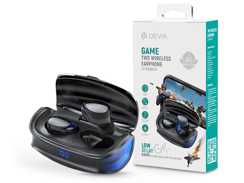 Devia TWS Bluetooth sztereó headset v5.0 + töltőtok - Devia Joy A9 Game Series True Wireless Earphones with Charging Case - fekete