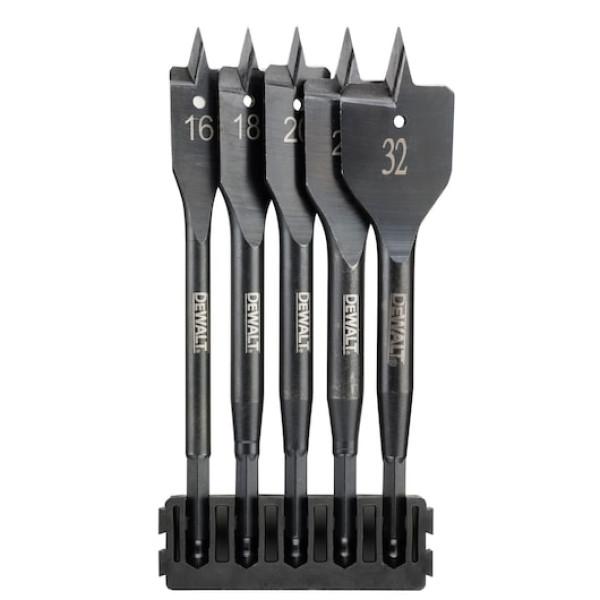 DEWALT Hegytartó, lapos fafúrók Extreme, 5db, 16-32mm
