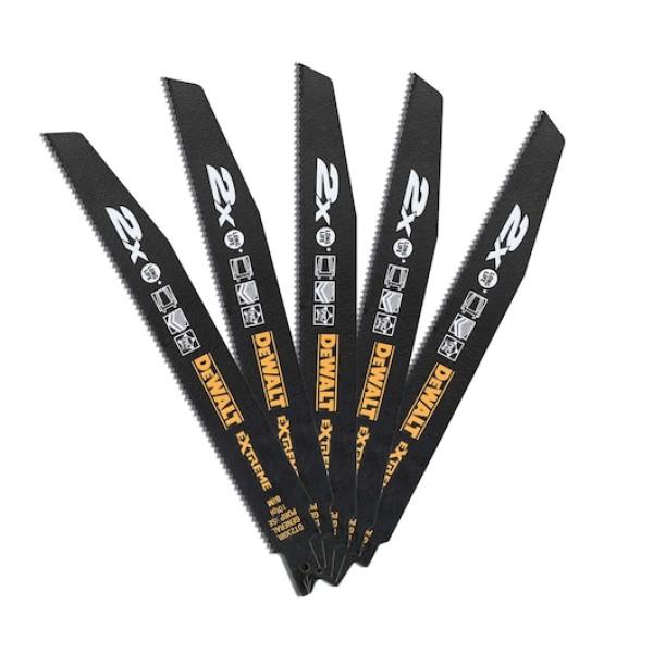 DEWALT Orrfűrészlap, 228mm, 5db, 2xlap, 10 TPI, általános