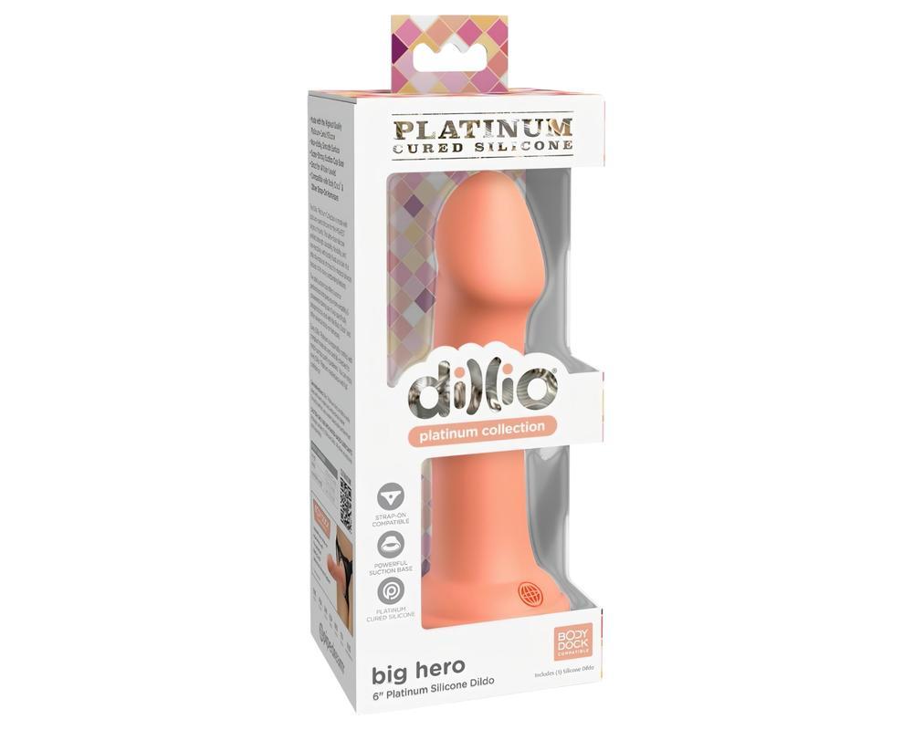 Dillio Big Hero - tapadókorongos szilikon dildó (17cm) - narancs