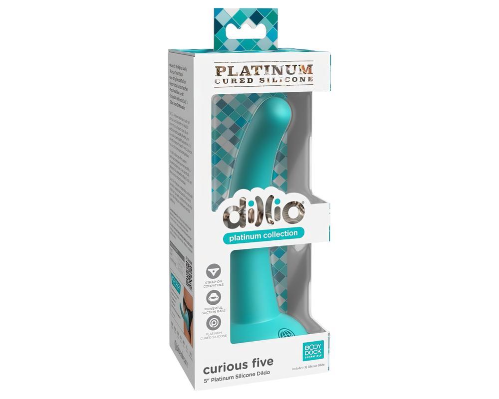Dillio Curious Five - szilikon dildó (15cm) - türkiz