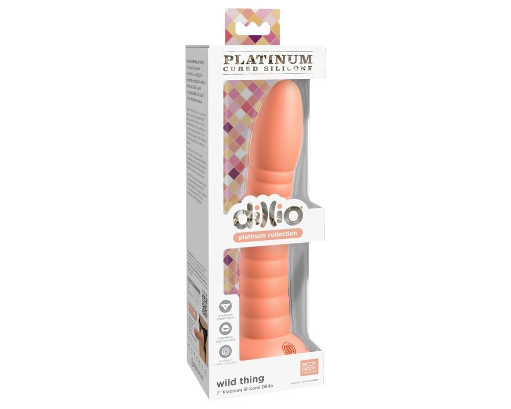 Dillio Wild Thing - barázdált dildó (19cm) - narancs