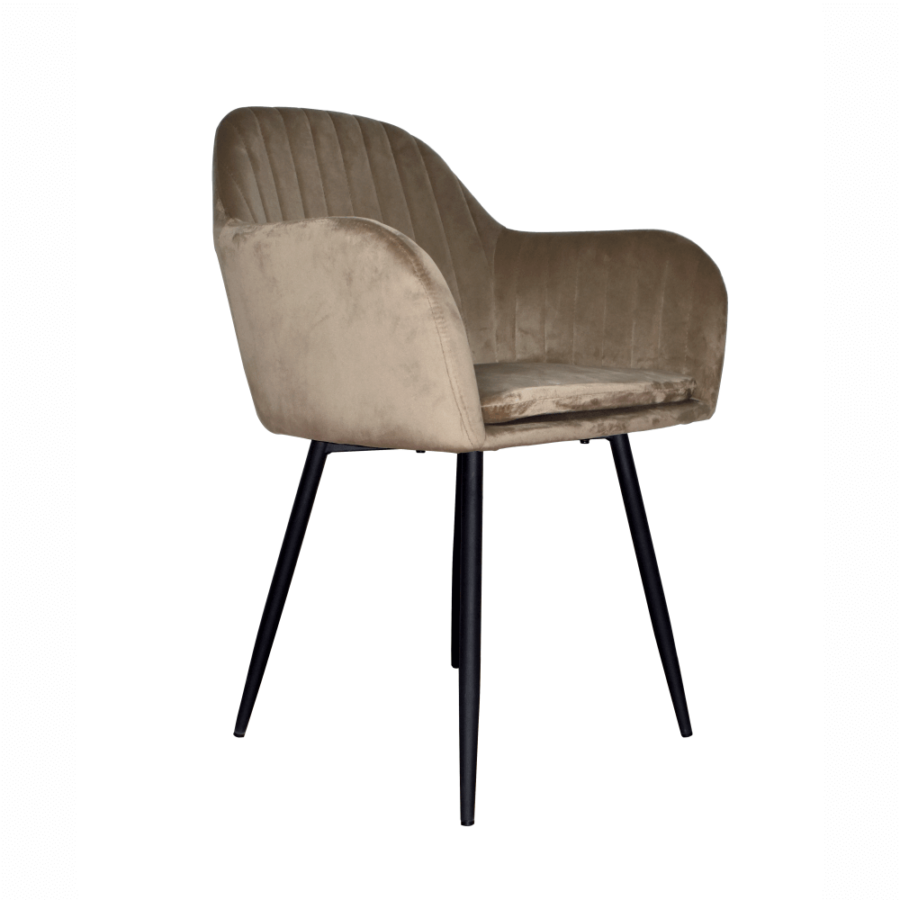 Dizájnos fotel, szürkésbarna Taupe Velvet anyag, ZIRKON