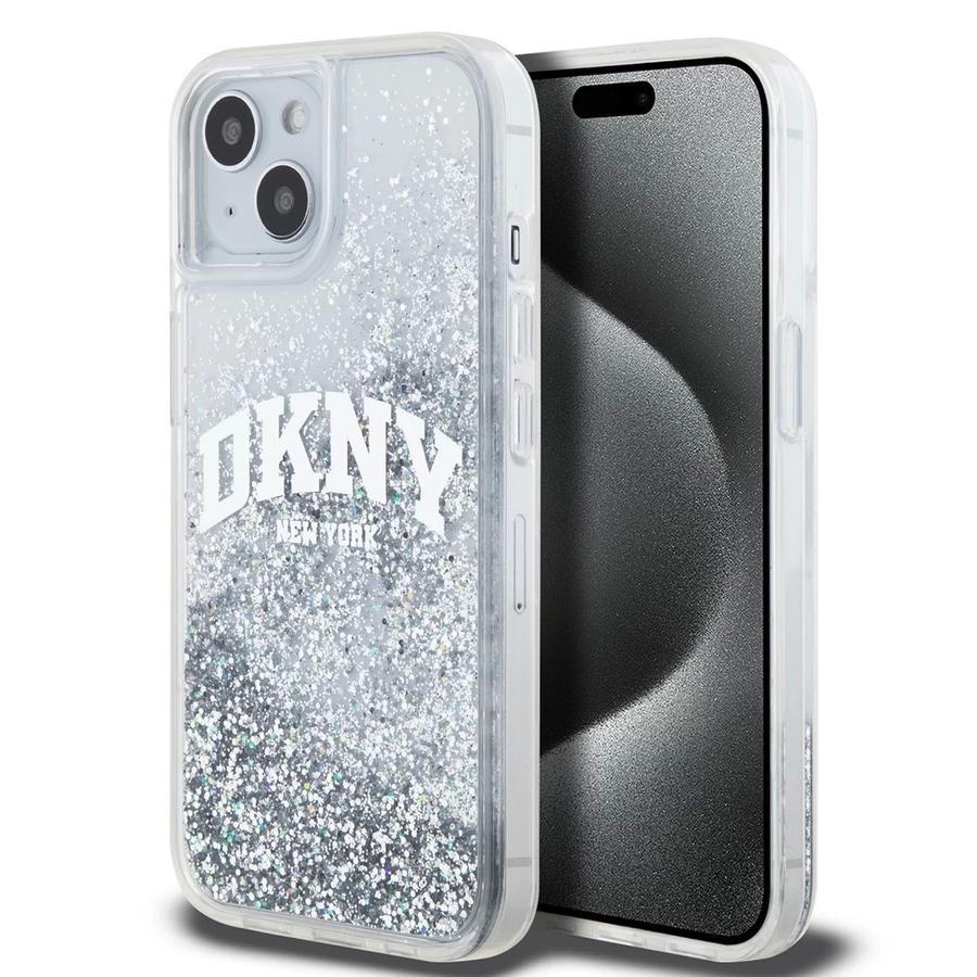 DKNY Liquid Glitter Arch Logo tok iPhone 15 készülékhez átlátszó