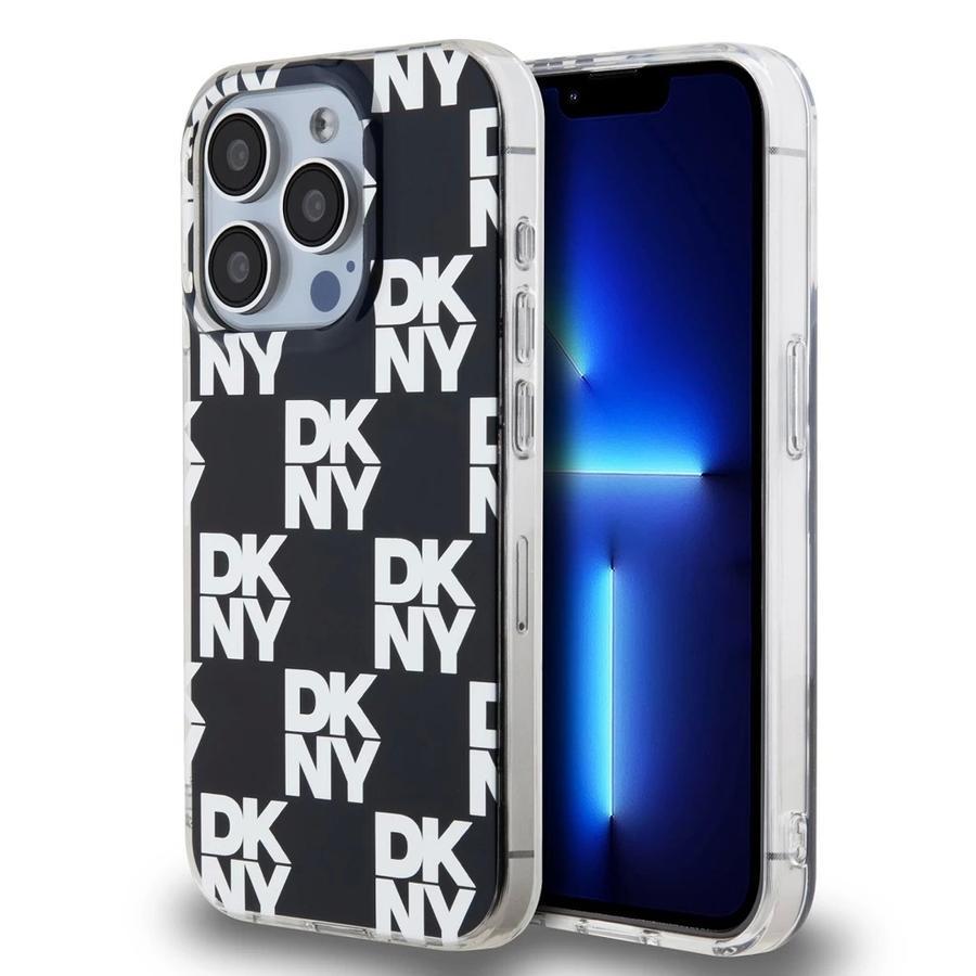 DKNY PC/TPU Checkered Pattern tok iPhone 14 Pro Max készülékhez fekete